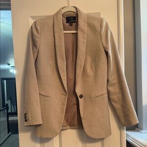 J. Crew Beige linen Collar Single-Button Blazer